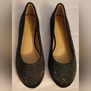 Elegant Black Rhinestone Flats